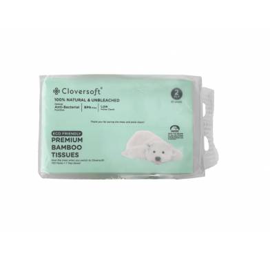 CLOVERSOFT Unbleached Bamboo Travel Tissues 4 x 50 Sheets Per Pack