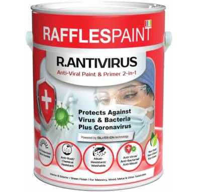 RAFFLES PAINT R.Antivirus 2-in-1 Primer and Interior Paint 5 Litre (Anti-mould  Anti-Virus and Bacteria Paint)