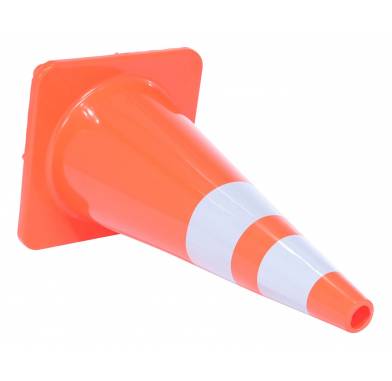 Unbreakable Traffic Safety Cone 28" Orange with Reflective Sleeves – High Visibility and Durability